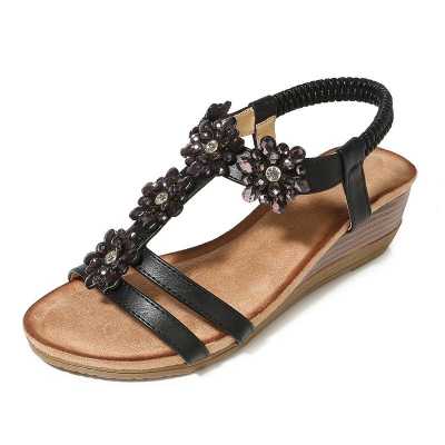 Summer Shoes Women Bohemia Ethnic Flip Flops Flat Sandals Woman Comfortable Plus Size Wedge Sandals
