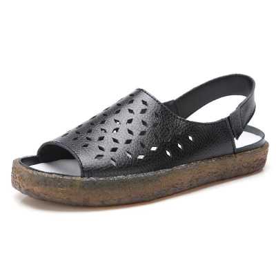 New Women Sandals Fashion Flat Ladies Sandals Shoes Women Genuine Leather Casual Female Flip Flops Plus Size