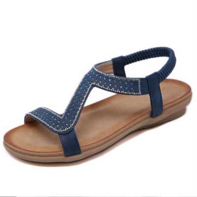 Plus Size Rome Sandals For Women Summer Beach Casual Shoes Female Retro Gladiator Sandal Elastic Band Low Heel Bohemia