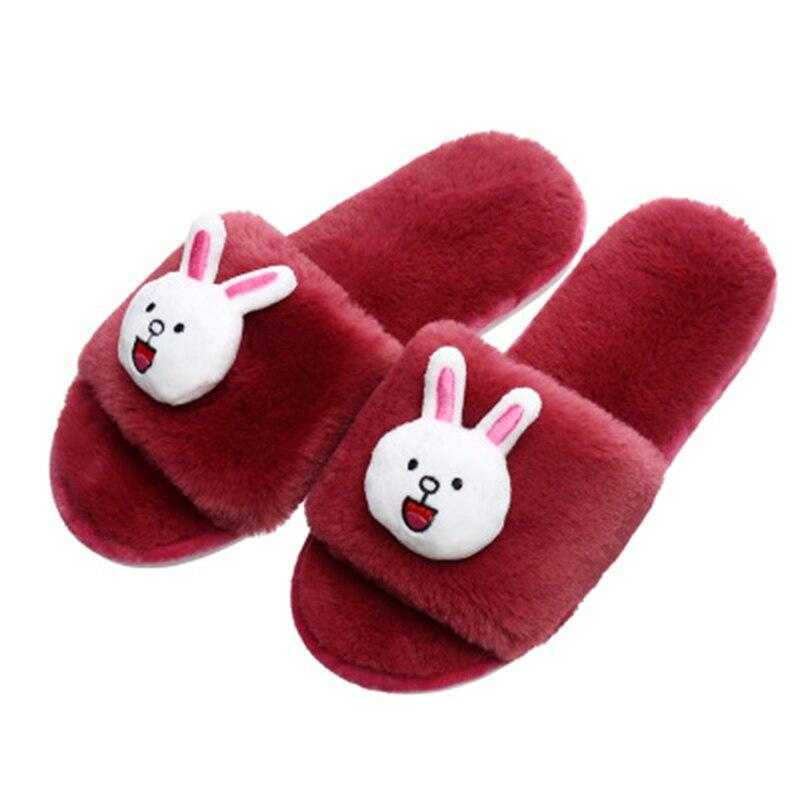Promotion Slides New Cotton Slippers With Flat Heel Spring autumn Home Shoes Cartoon Casual Non slip Indoor With Female
