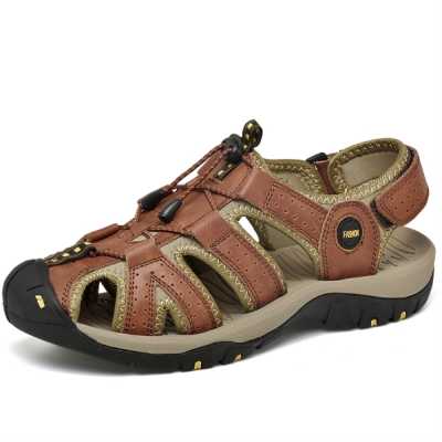 Summer Genuine Leather Men's Walking Sandals Handmade Sewing Sandals For Men Luxury Leather Men Casual Sandal Men's Sport Shoes
