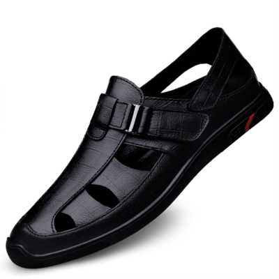 Classic Men Genuine Leather Sandals Soft Comfortable Summer Shoes For Men Casual Business Men Sandals Official Men Casual Shoes