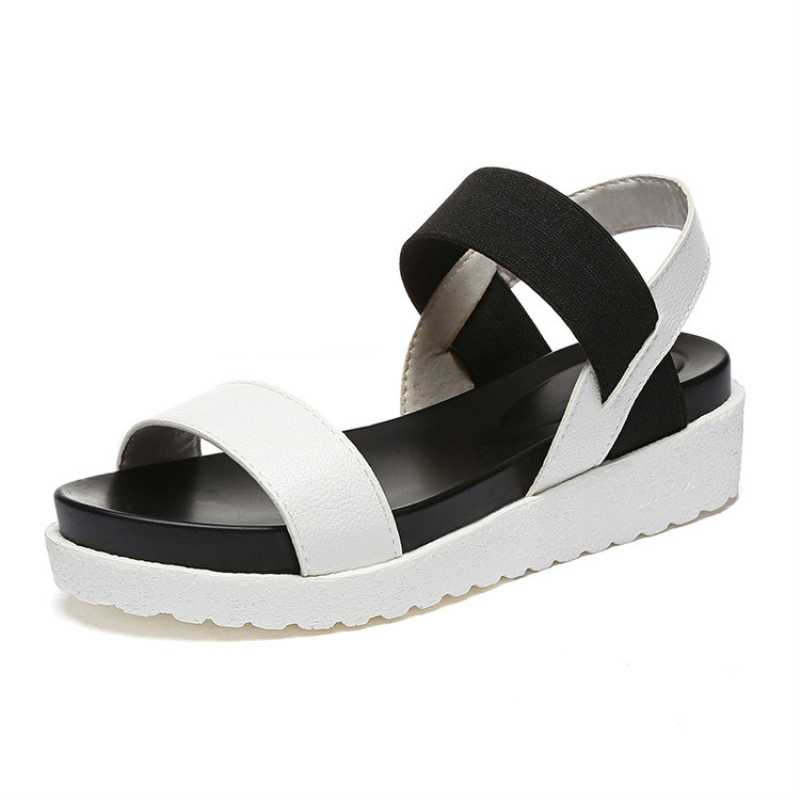 High Quality Hot Sale Women Flat Sandals Summer Back Strap Female Solid Summer Platform Sandals for Girls