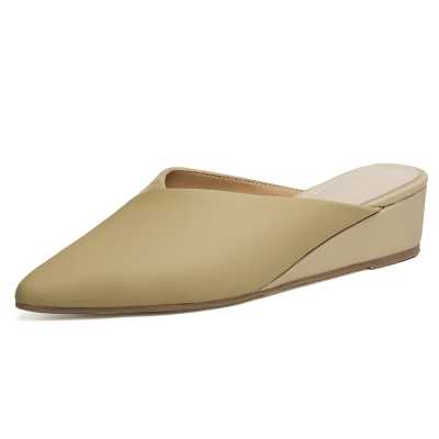 Fashion Genuine Leather Med Heels Wedges Sandals Women Summer Casual Party Shoes  2021