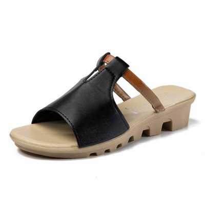 Promotion Summer New Fish Mouth Slippers Female Low heeled Soft Bottom Toe Sandals Wild Comfortable And 24