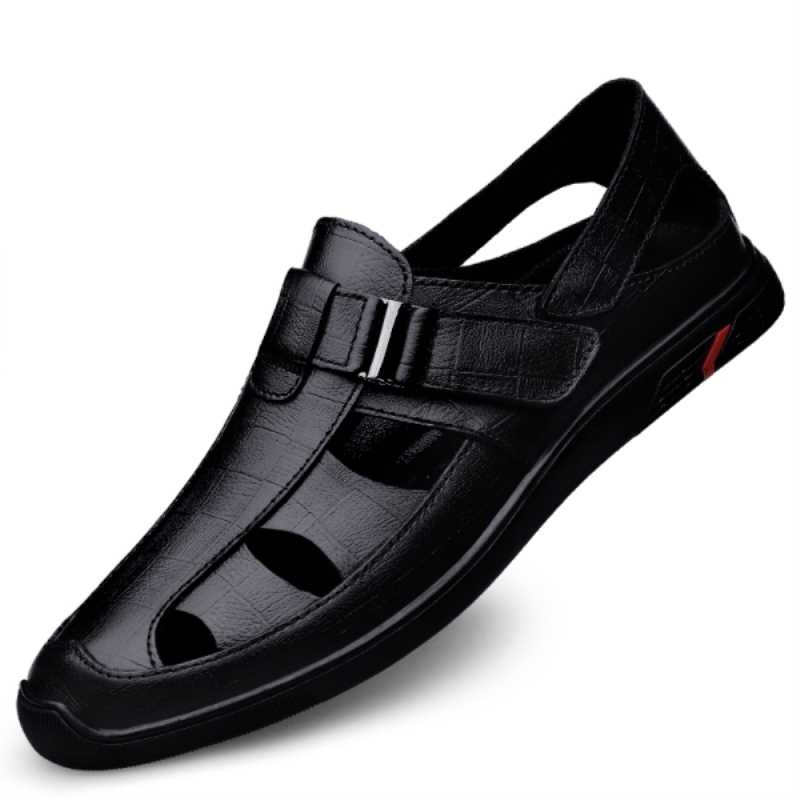 Classic Men Genuine Leather Sandals Soft Comfortable Summer Shoes For Men Casual Business Men Sandals Official Men Casual Shoes