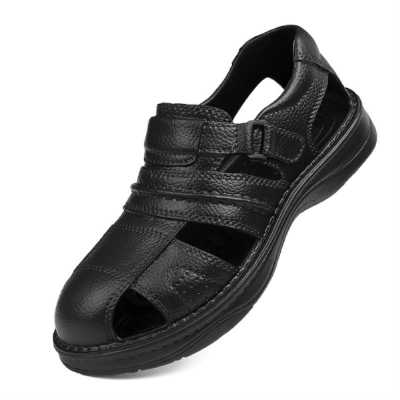 Summer Hoop Loop Men's Sandals Imitation Printed Leather Mens Sandals Classic Rubber Male Flat Sandals
