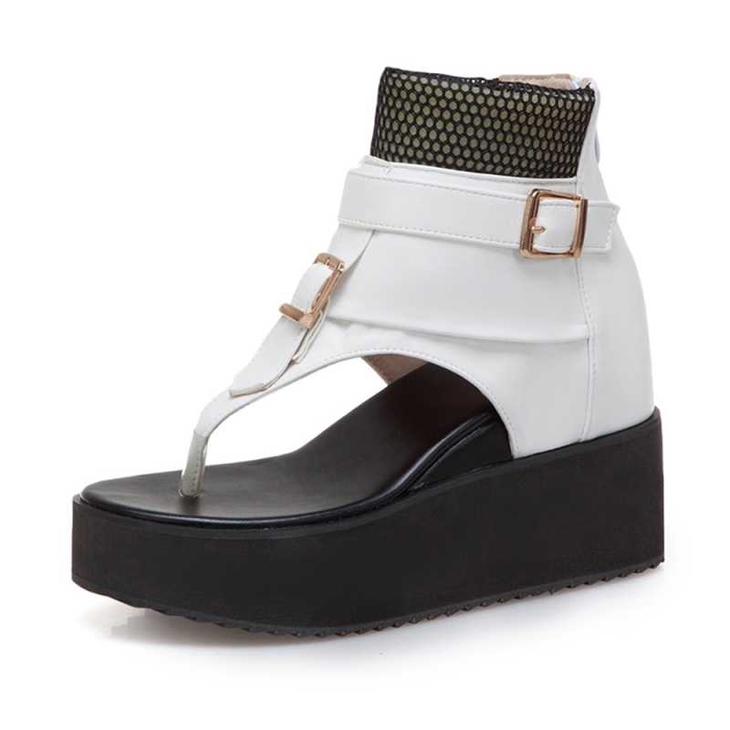 Ladies Platform Sandals Summer Casual Shoes For Women Wedge Sandals  Black White Yellow