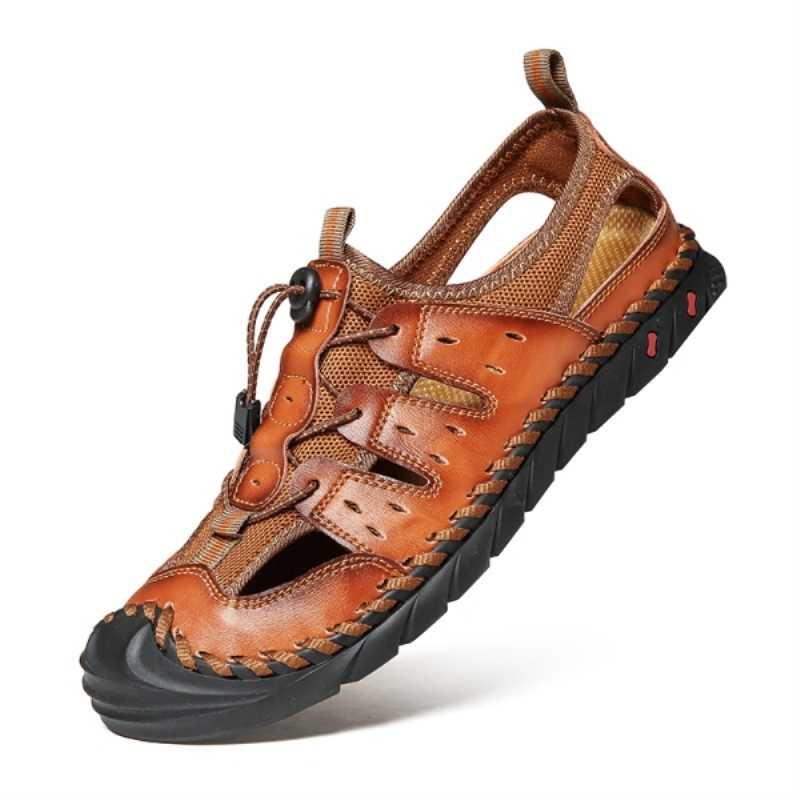 Summer Bigger Size Man Beach Sandals Luxury Men Sandals Leather Shoes Casual Shoe sandals men Male Slipper Plus Size 38 47